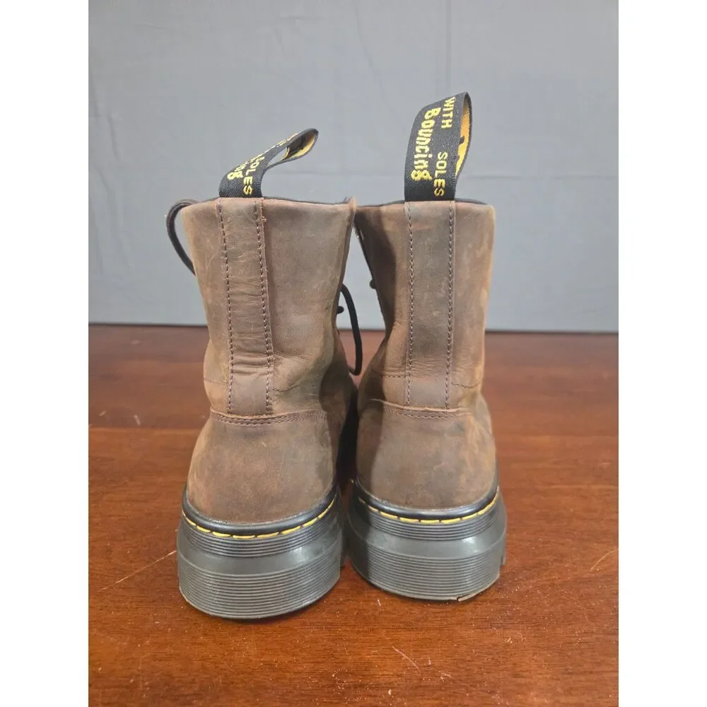 Dr Martens Combs Leather Boots Mens Size 9 Womens 10 Tan Brown Lace Up Ankle